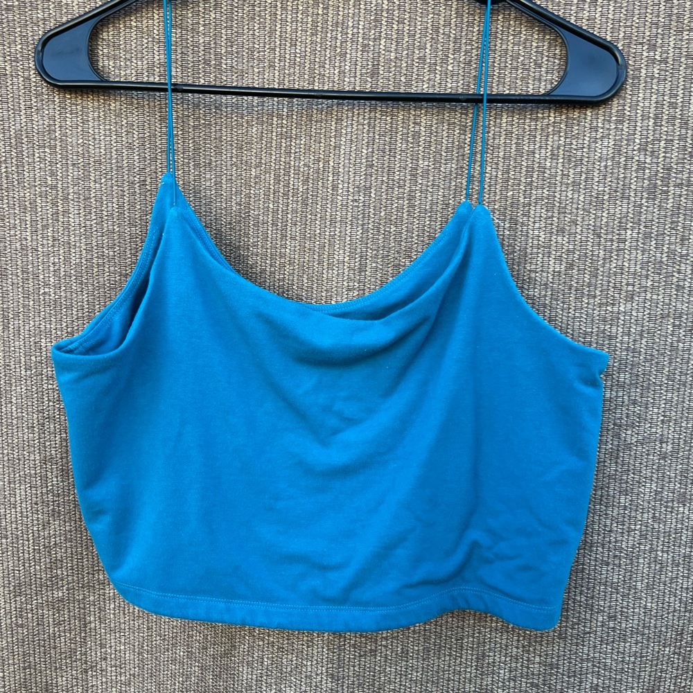 Victoria's Secret built-in spaghetti tank top in teal blue Women’s Sz XL
